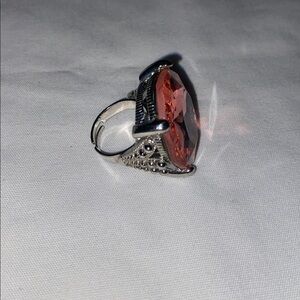 Funky Cool Large Silver Tone and Pink Ring